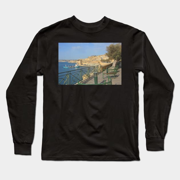 Grand Harbour, Valletta, Malta Long Sleeve T-Shirt by Carole-Anne